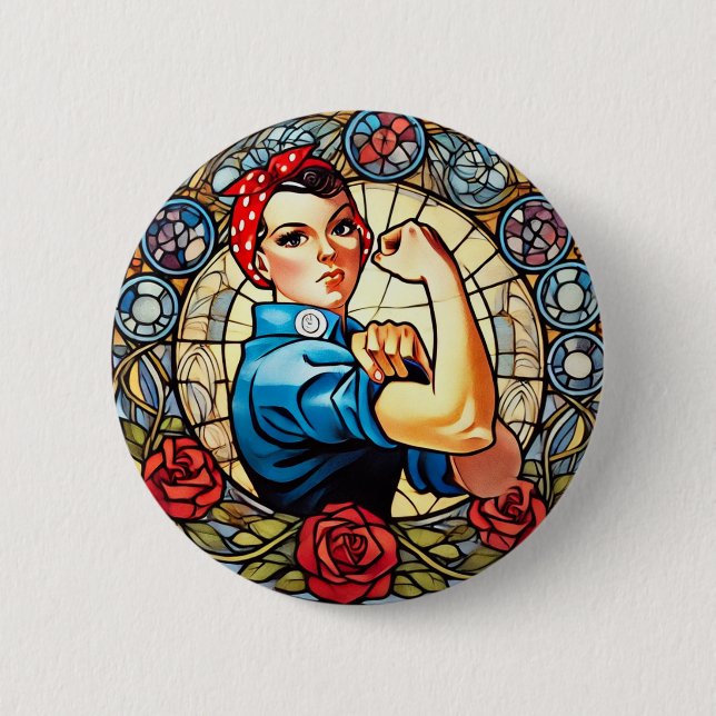 Rosie the Riveter                                  6 Cm Round Badge (Front)