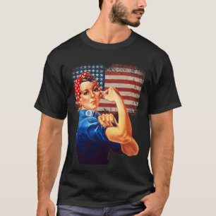 Rosie The Riveter American Flag Usa Rosie The Rive T-Shirt