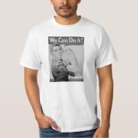 Rosie the Riveter B/W, Vintage WWII War Effort T