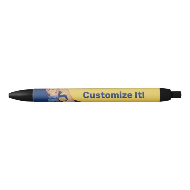 Rosie the Riveter Black Ink Pen (Front)