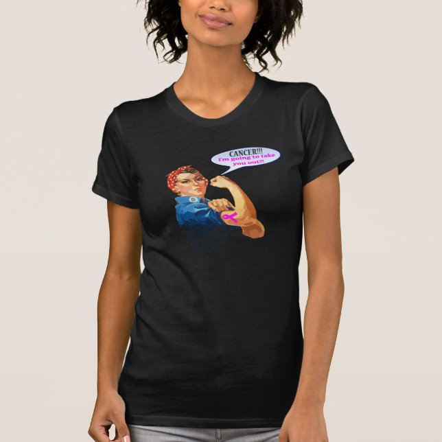 Rosie the Riveter Breast Cancer Charity T Shirt (Front)