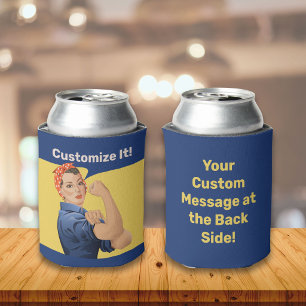 Rosie the Riveter Can Cooler