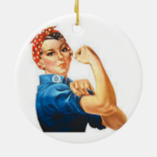 Rosie the Riveter Ceramic Tree Decoration
