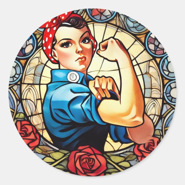 Rosie the Riveter                                  Classic Round Sticker (Front)