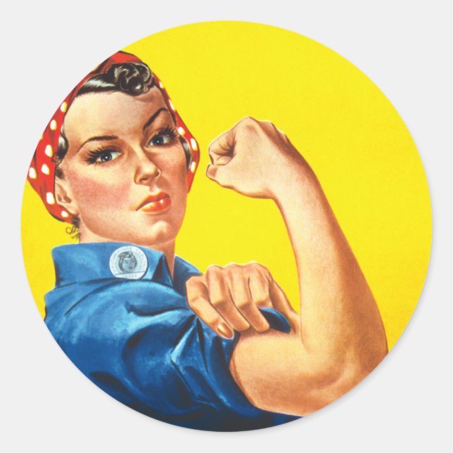 Rosie The Riveter Classic Round Sticker (Front)