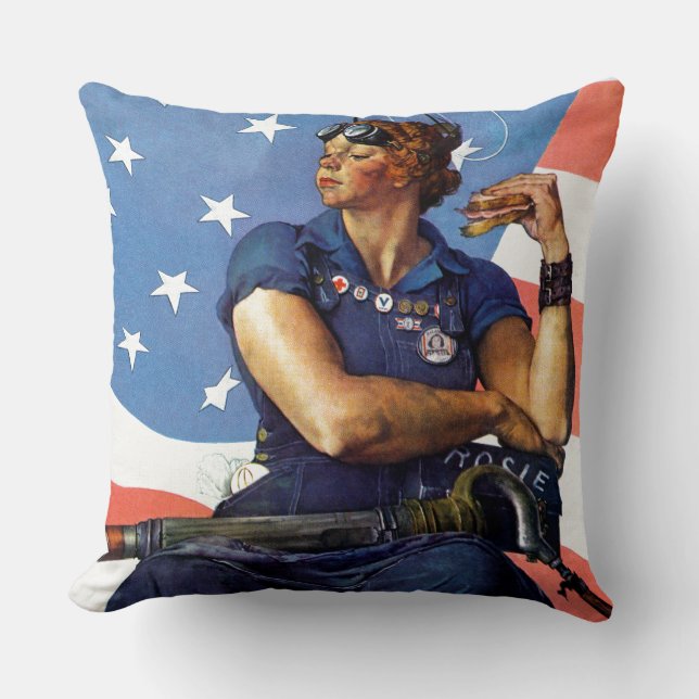 "Rosie the Riveter" Cushion (Front)