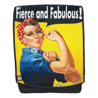 Rosie The Riveter Fierce and Fabulous Trendy Backpack