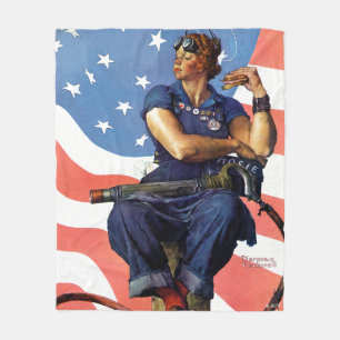 "Rosie the Riveter" Fleece Blanket