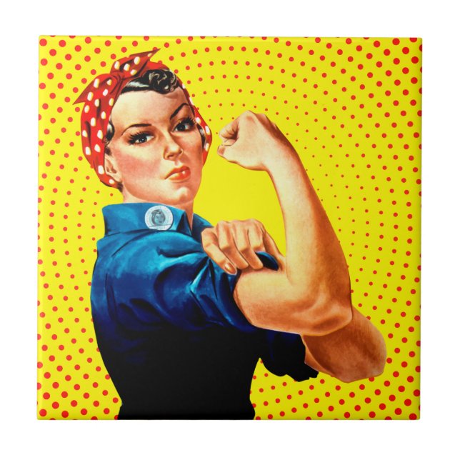 Rosie the Riveter Flexing Muscle - Empowerment Tile (Front)