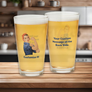 Rosie the Riveter Glass