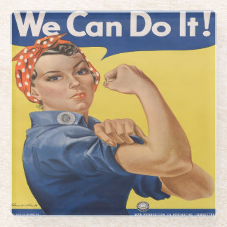 Rosie the Riveter Glass Coaster