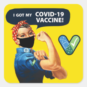 Rosie the Riveter Got My COVID-19 Vaccine Stickers