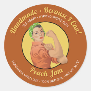 Rosie the Riveter Jar Lid Label
