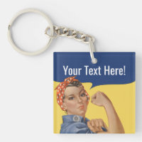 Rosie The Riveter Keychains | Custom Text