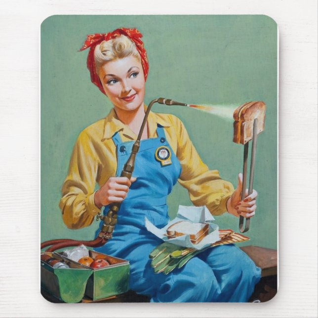 Rosie the Riveter Makes Toasted Cheese Mouse Pad (Front)