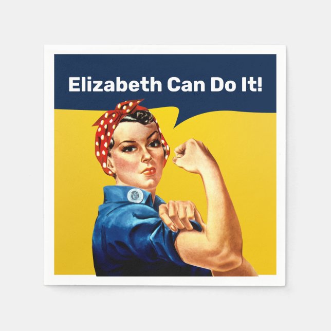Rosie the Riveter | Napkin | Personalise (Front)