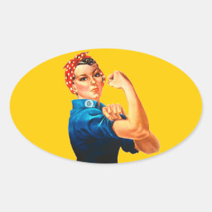 Rosie the Riveter Oval Sticker