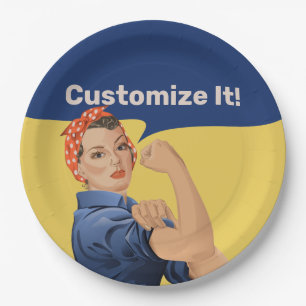 Rosie the Riveter Paper Plate