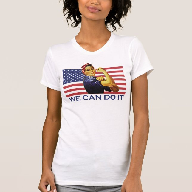 Rosie the Riveter Patriotic T-Shirt (Front)