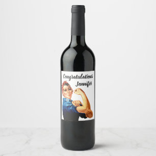 Rosie the Riveter Personalise Wine Label