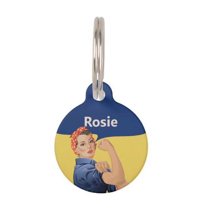 Rosie the Riveter Pet ID Tag (Front)