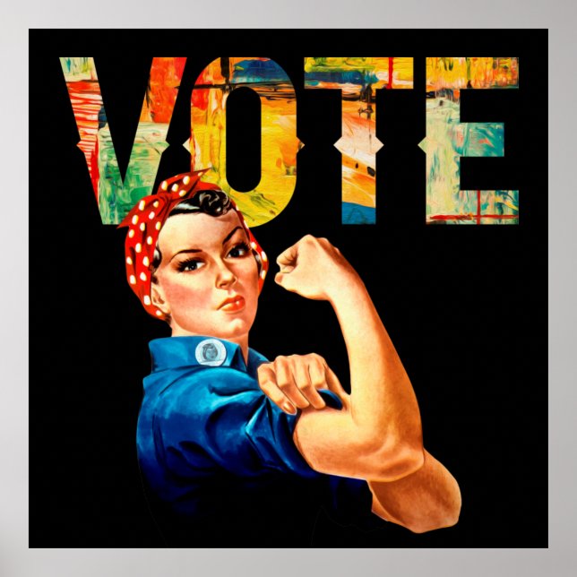 Rosie the Riveter Political Poster Vote Election (Front)