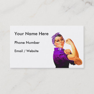 Rosie The Riveter - Purple Fibromyalgia Business Card