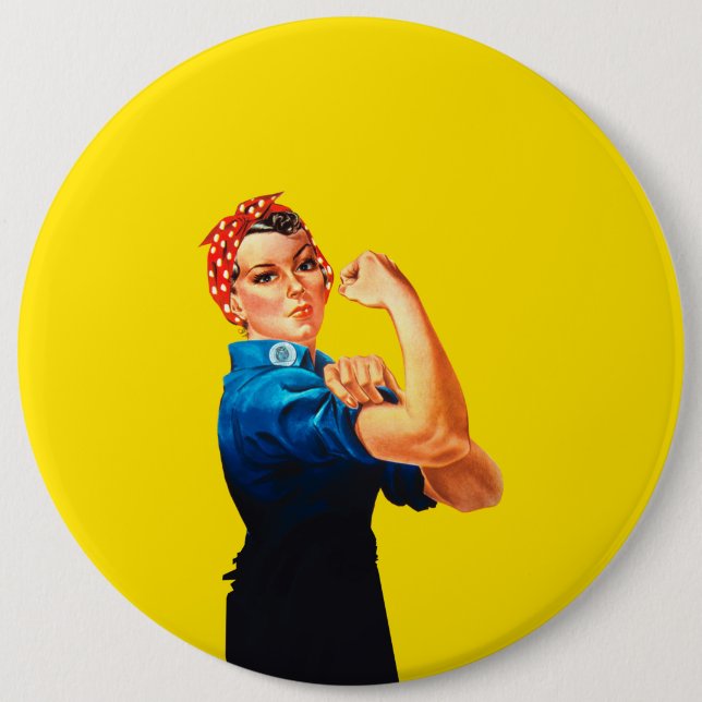 Rosie The Riveter Retro Design Style 6 Cm Round Badge (Front)