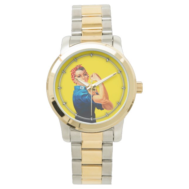 Rosie The Riveter Retro Design Style Watch (Front)