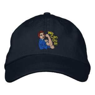 Rosie The Riveter Retro Style Embroidery Embroidered Hat