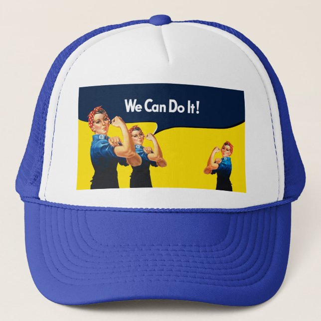 Rosie The Riveter Retro Style Trucker Hat (Front)