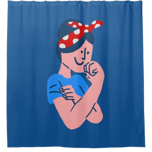 rosie the riveter rockabilly retro icon shower curtain (Front)