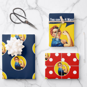 Rosie the Riveter Set 1    Wrapping Paper Sheet
