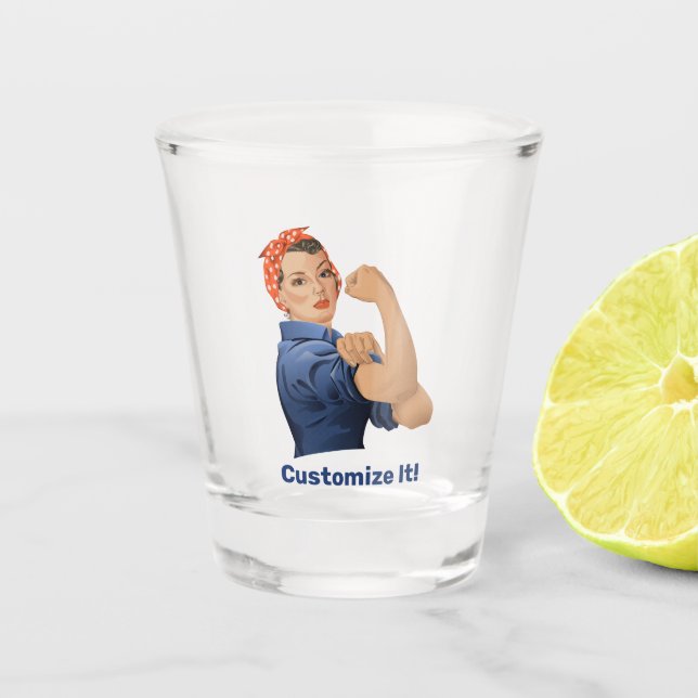 Rosie the Riveter Shot Glass (Front)