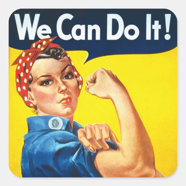 Rosie The Riveter Square Sticker (Front)
