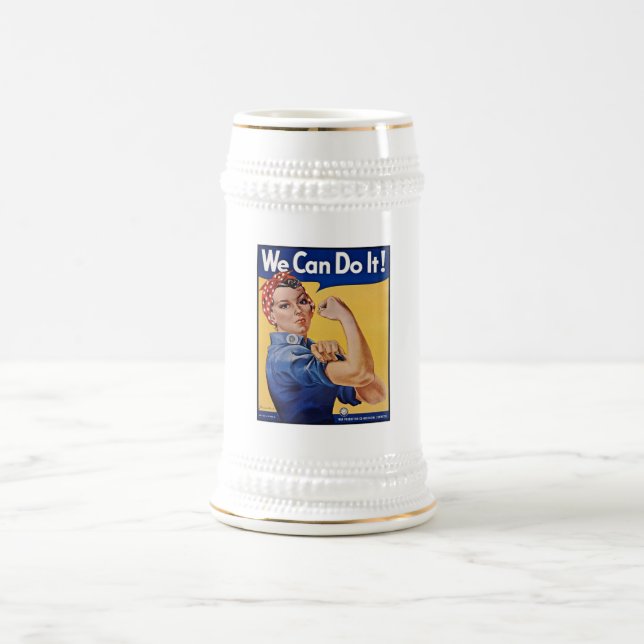 Rosie the Riveter: Strong Women Female Empowerment Beer Stein (Center)