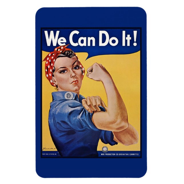 Rosie the Riveter: Strong Women Female Empowerment Magnet (Vertical)