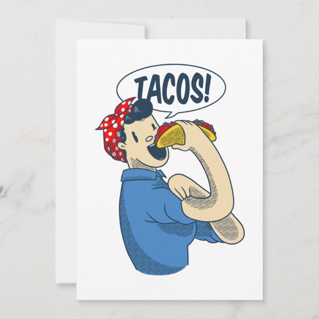 rosie the riveter taco cinco de mayo invitation (Front)