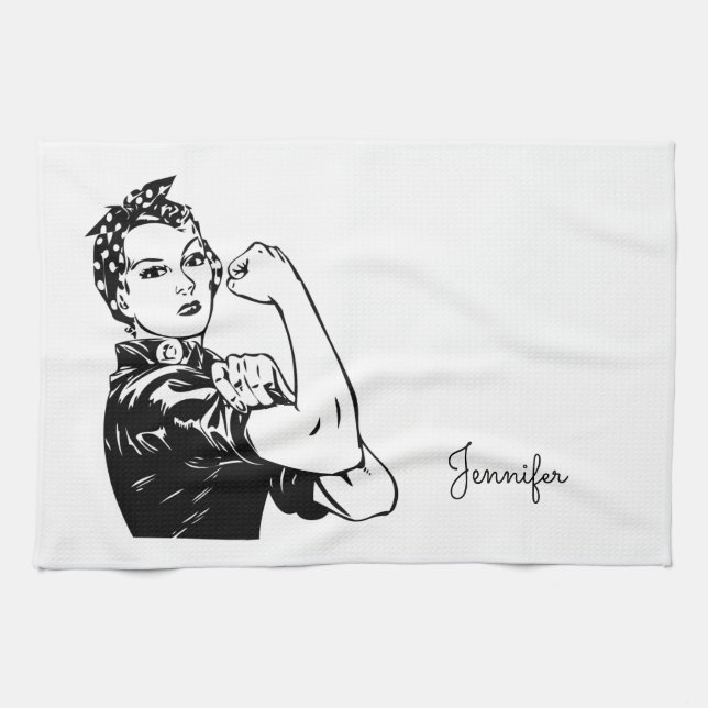 Rosie the Riveter Tea Towel (Horizontal)