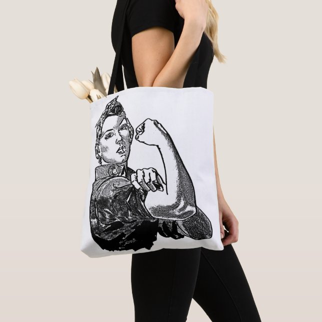 Rosie The Riveter Tote Bag (Close Up)