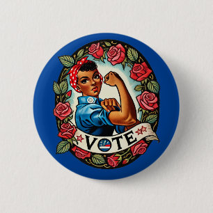 Rosie the Riveter Vote                             6 Cm Round Badge