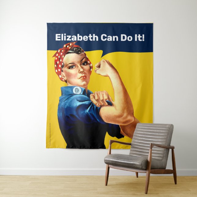 Rosie the Riveter | Wall Tapestries | Personalise (In Situ)