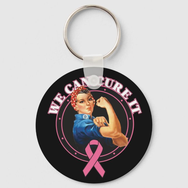 Rosie The Riveter We Can Cure It Breast Cancer Key Ring (Front)