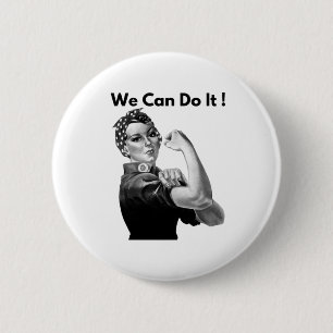 Rosie The Riveter We Can Do It 6 Cm Round Badge