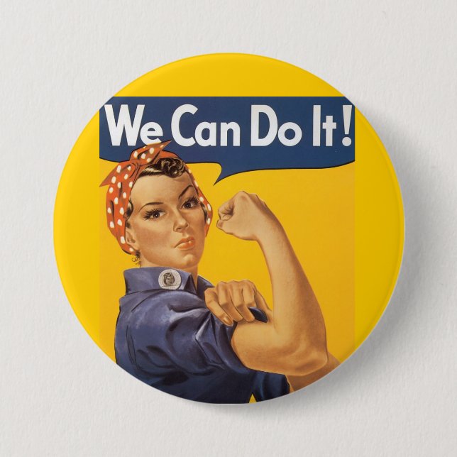 Rosie the Riveter "We Can Do IT " 7.5 Cm Round Badge (Front)
