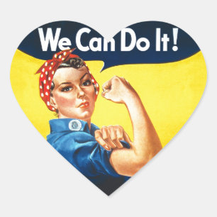 Rosie the Riveter – “We Can Do It!” Heart Sticker