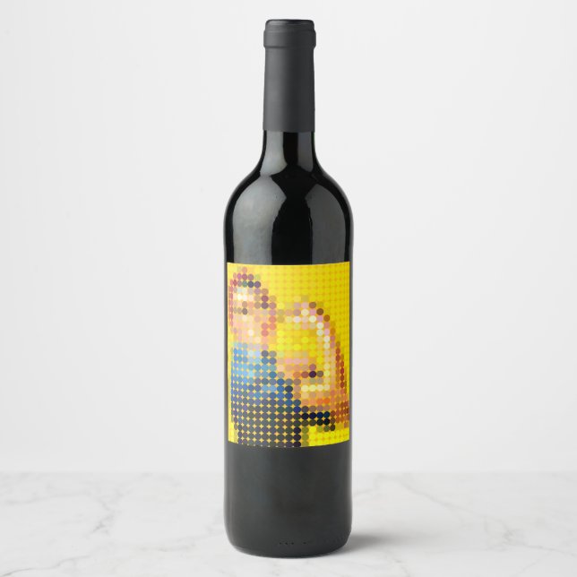 Rosie the Riveter "We Can Do It!" pixeldot Wine Label (Front)
