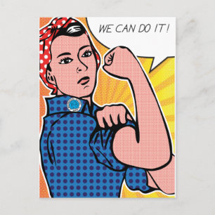 Rosie the Riveter We Can Do It! Pop Art Dots Postcard