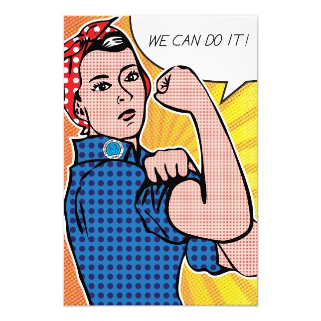 Rosie the Riveter We Can Do It! Pop Art Polka Dots Photo Print (Front)