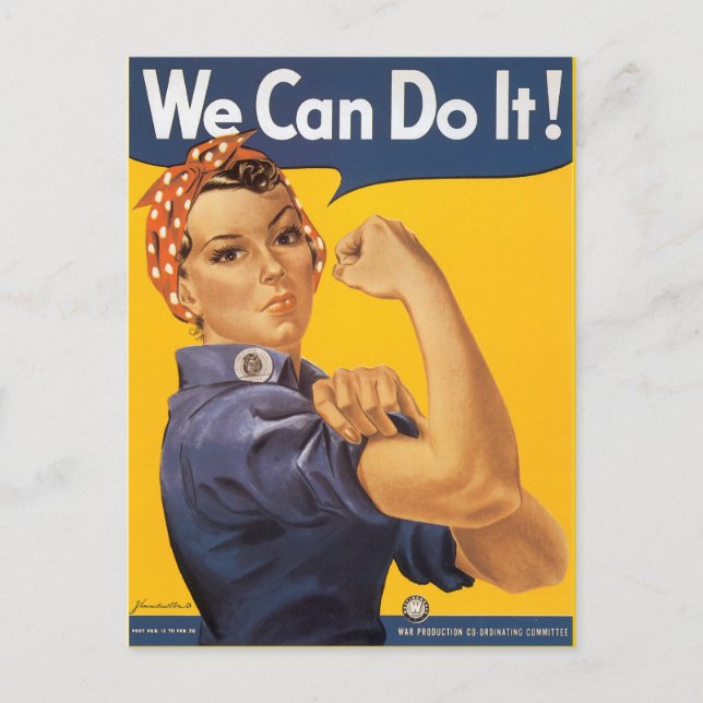 Rosie the Riveter "We Can Do IT " Postcard (Front)